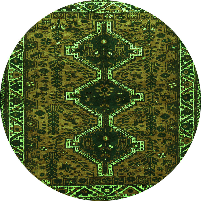 Square Persian Green Traditional Rug, tr873grn