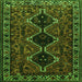 Round Machine Washable Persian Green Traditional Area Rugs, wshtr873grn