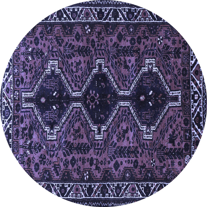 Round Machine Washable Persian Blue Traditional Rug, wshtr873blu