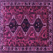 Square Machine Washable Persian Purple Traditional Area Rugs, wshtr873pur