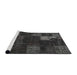 Sideview of Machine Washable Traditional Charcoal Black Rug, wshtr874