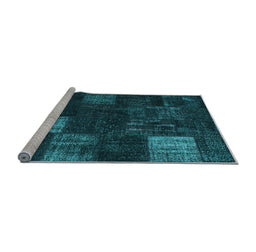 Sideview of Machine Washable Persian Light Blue Traditional Rug, wshtr874lblu