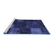 Sideview of Machine Washable Persian Blue Traditional Rug, wshtr874blu