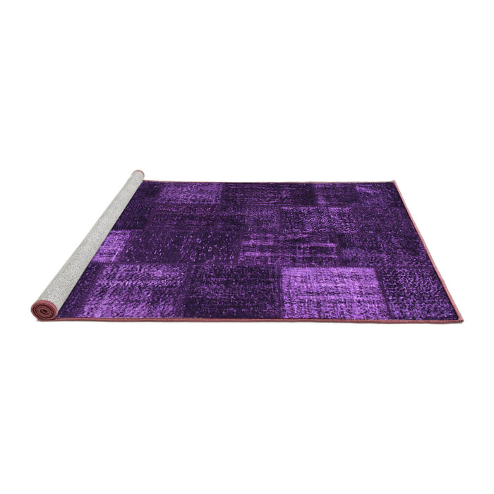 Sideview of Machine Washable Persian Purple Traditional Area Rugs, wshtr874pur