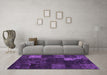 Machine Washable Persian Purple Traditional Area Rugs in a Living Room, wshtr874pur