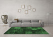 Machine Washable Persian Emerald Green Traditional Area Rugs in a Living Room,, wshtr874emgrn