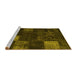 Sideview of Machine Washable Persian Yellow Traditional Rug, wshtr874yw