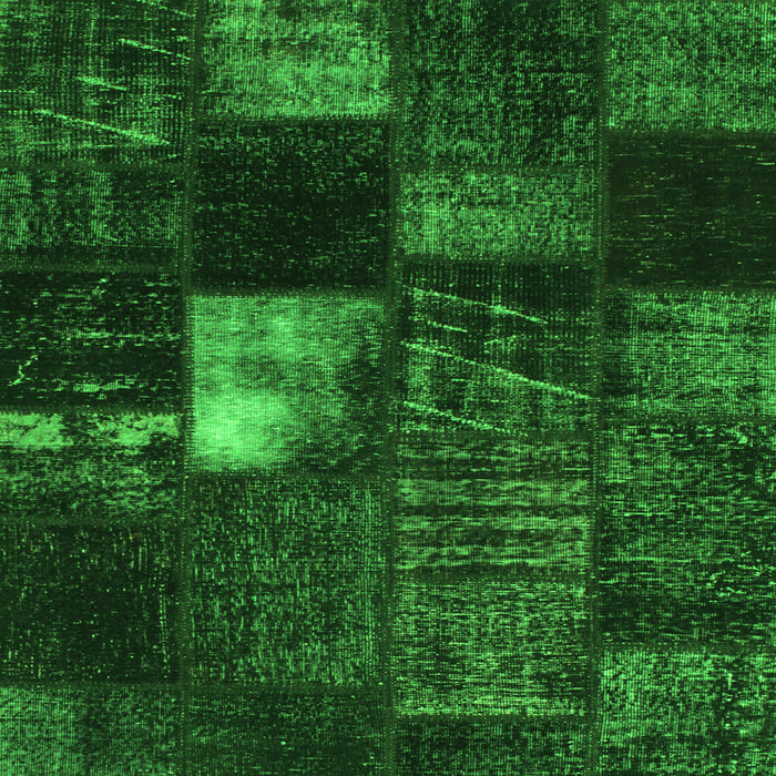 Round Machine Washable Persian Green Traditional Area Rugs, wshtr875grn