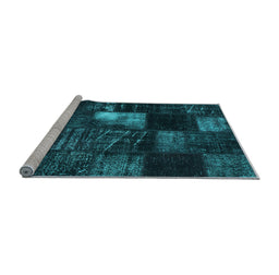 Sideview of Machine Washable Persian Light Blue Traditional Rug, wshtr875lblu