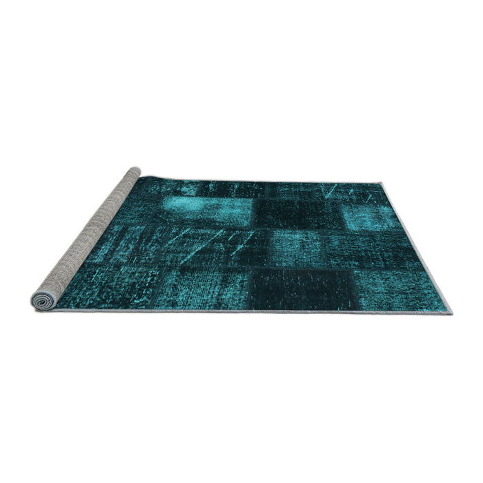 Sideview of Machine Washable Persian Light Blue Traditional Rug, wshtr875lblu