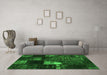 Machine Washable Persian Green Traditional Area Rugs in a Living Room,, wshtr875grn