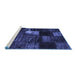 Sideview of Machine Washable Persian Blue Traditional Rug, wshtr875blu