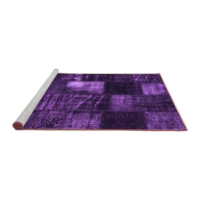 Sideview of Machine Washable Persian Purple Traditional Area Rugs, wshtr875pur