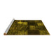 Sideview of Machine Washable Persian Yellow Traditional Rug, wshtr875yw