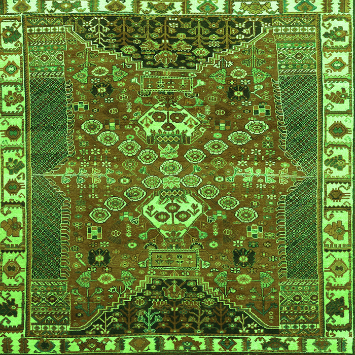 Serging Thickness of Persian Green Traditional Rug, tr876grn