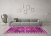 Machine Washable Persian Purple Traditional Area Rugs in a Living Room, wshtr876pur