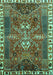 Machine Washable Persian Turquoise Traditional Area Rugs, wshtr876turq