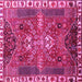 Square Machine Washable Persian Pink Traditional Rug, wshtr876pnk