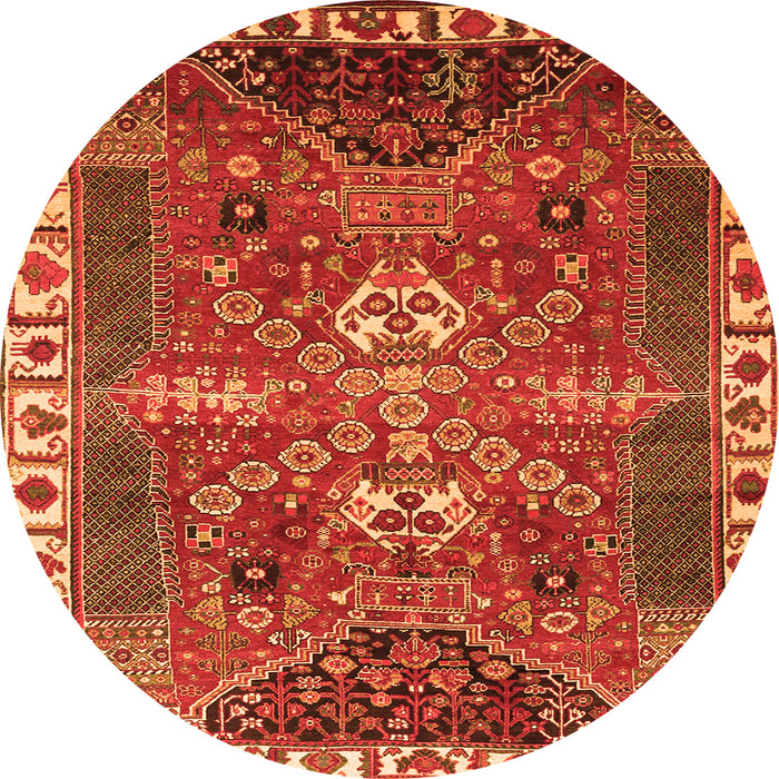 Square Persian Orange Traditional Rug, tr876org