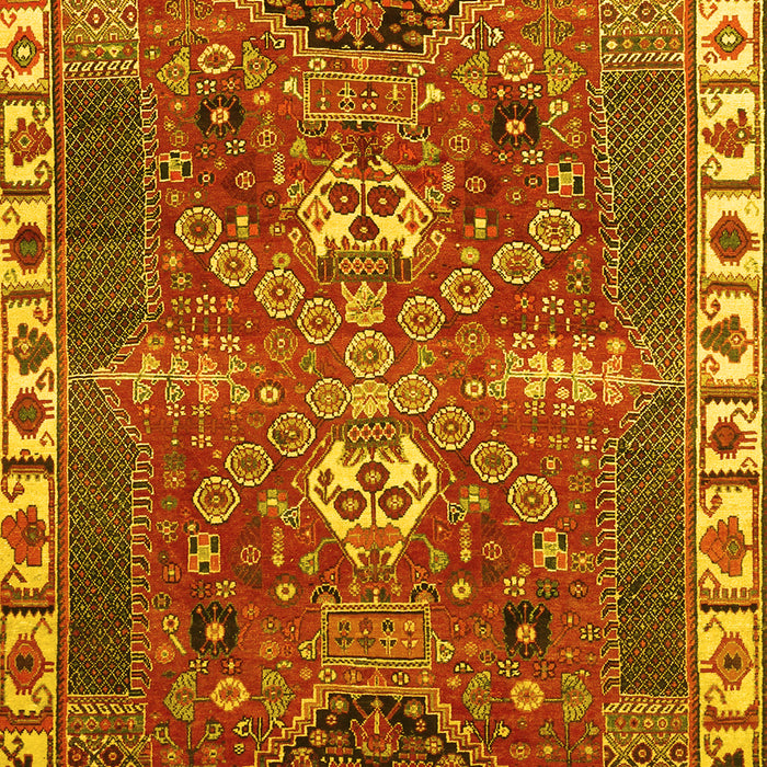 Machine Washable Persian Yellow Traditional Rug, wshtr876yw