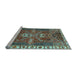 Sideview of Machine Washable Persian Light Blue Traditional Rug, wshtr876lblu