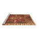 Sideview of Machine Washable Persian Brown Traditional Rug, wshtr876brn