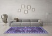 Machine Washable Persian Blue Traditional Rug in a Living Room, wshtr876blu