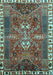 Machine Washable Persian Light Blue Traditional Rug, wshtr876lblu