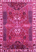 Machine Washable Persian Pink Traditional Rug, wshtr876pnk