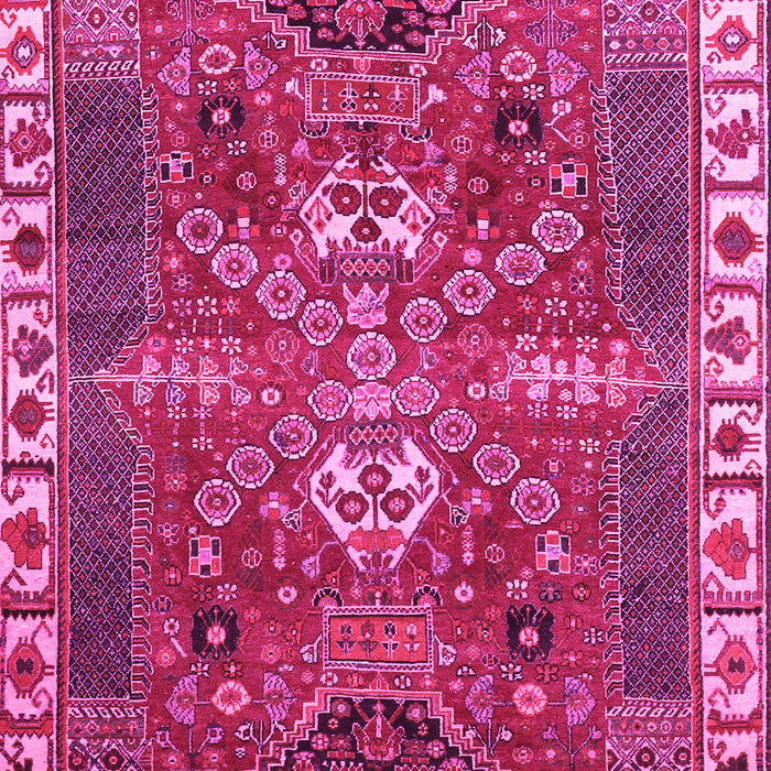 Machine Washable Persian Pink Traditional Rug, wshtr876pnk