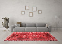 Machine Washable Persian Red Traditional Rug, wshtr876red