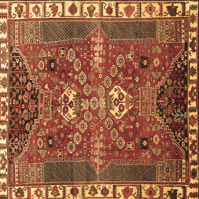 Square Persian Brown Traditional Rug, tr876brn