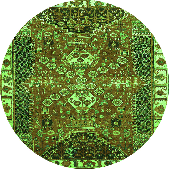 Square Persian Green Traditional Rug, tr876grn