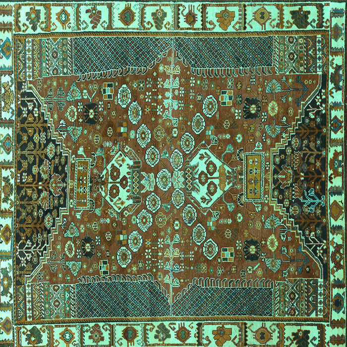 Square Persian Turquoise Traditional Rug, tr876turq