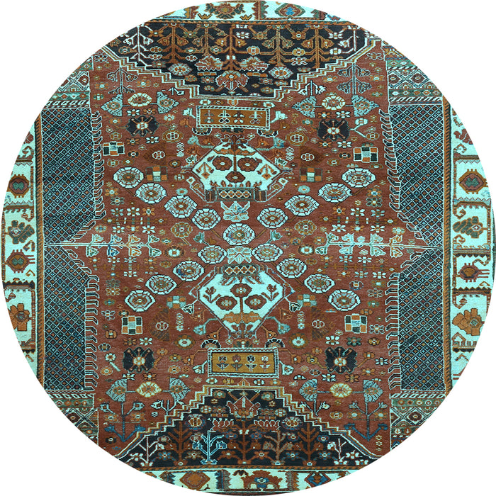 Round Persian Light Blue Traditional Rug, tr876lblu