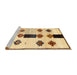 Sideview of Machine Washable Traditional Gold Brown Rug, wshtr877