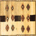 Square Southwestern Brown Country Rug, tr877brn