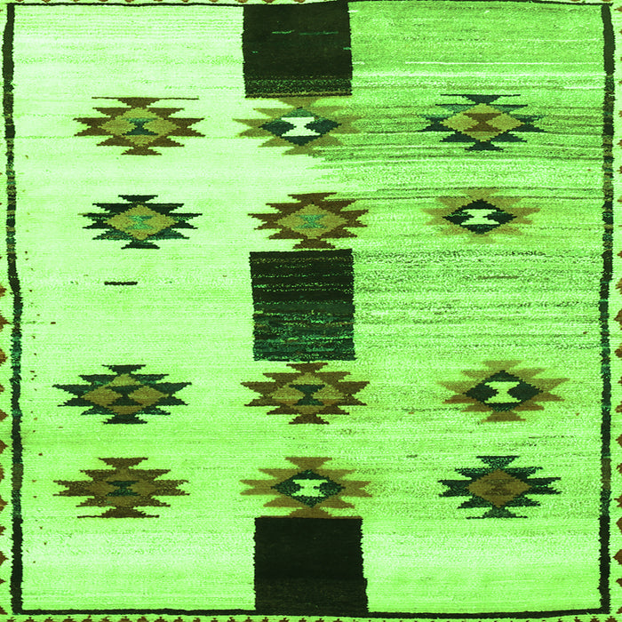 Serging Thickness of Southwestern Green Country Rug, tr877grn