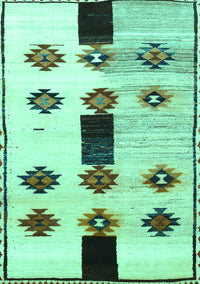 Southwestern Turquoise Country Rug, tr877turq