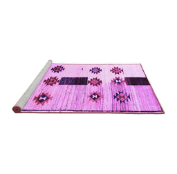 Sideview of Machine Washable Southwestern Purple Country Area Rugs, wshtr877pur