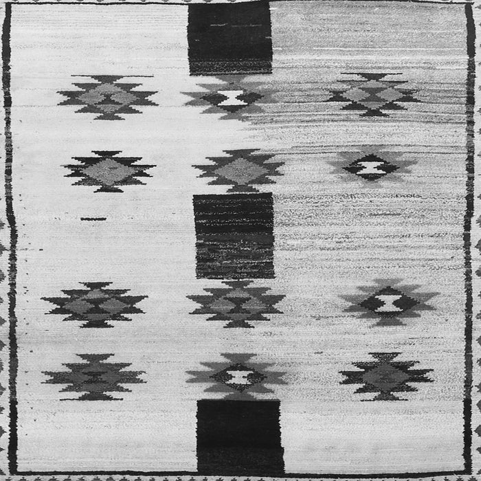 Round Machine Washable Southwestern Gray Country Rug, wshtr877gry