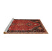 Sideview of Machine Washable Traditional Tomato Red Rug, wshtr878