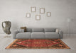 Machine Washable Persian Brown Traditional Rug in a Living Room,, wshtr878brn