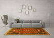 Machine Washable Persian Yellow Traditional Rug in a Living Room, wshtr878yw