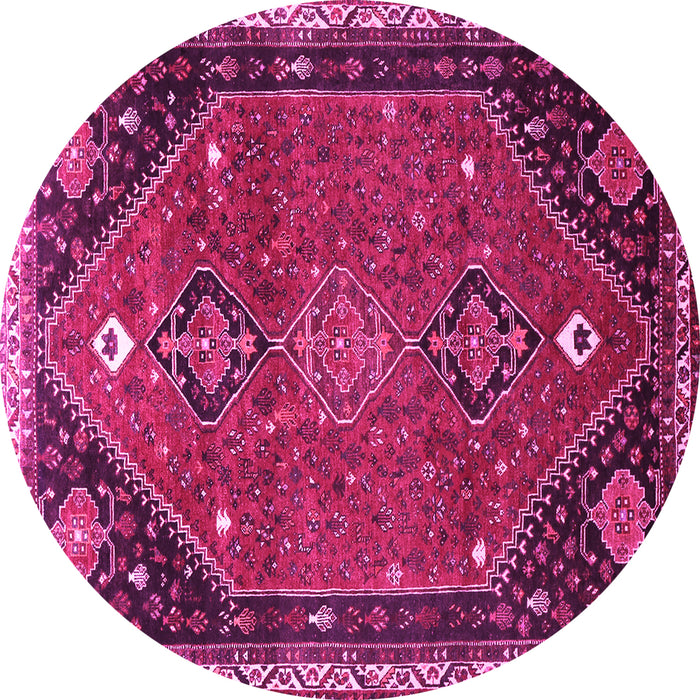 Round Persian Pink Traditional Rug, tr878pnk