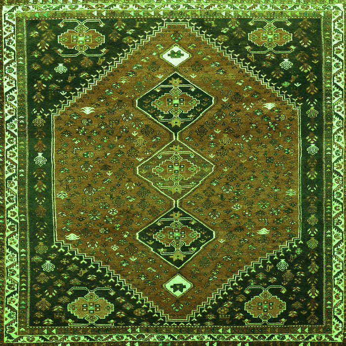 Serging Thickness of Persian Green Traditional Rug, tr878grn
