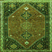 Round Machine Washable Persian Green Traditional Area Rugs, wshtr878grn