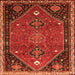 Round Machine Washable Persian Orange Traditional Area Rugs, wshtr878org