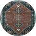 Round Persian Light Blue Traditional Rug, tr878lblu