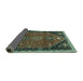 Sideview of Persian Turquoise Traditional Rug, tr878turq